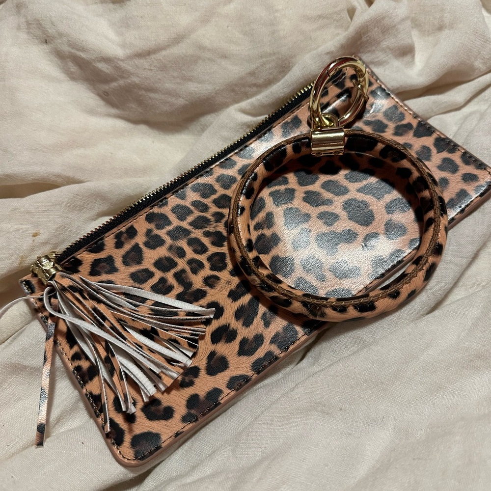 Leopard wristlet